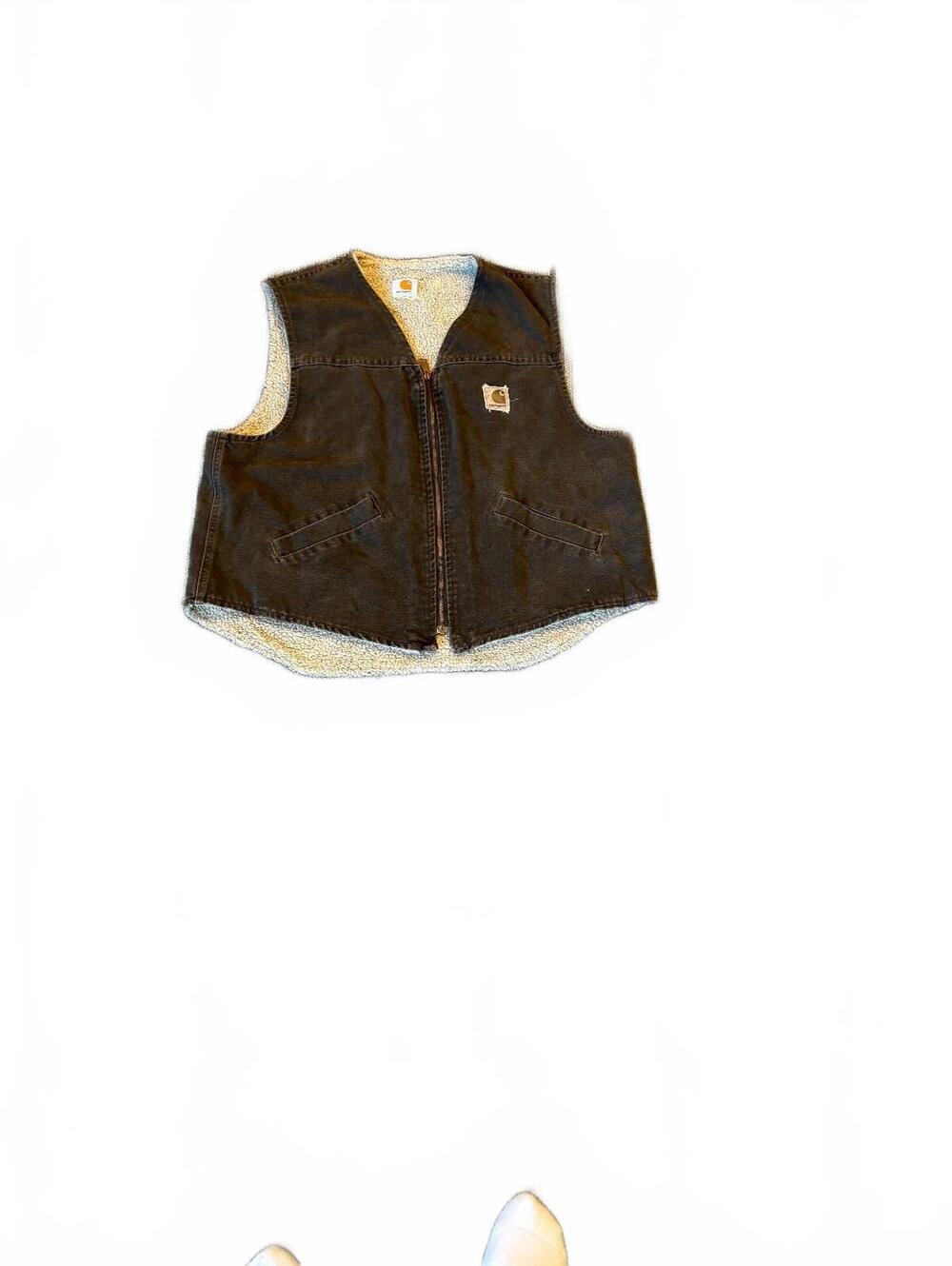 Carhartt Brown Sherpa Lined Work Vest